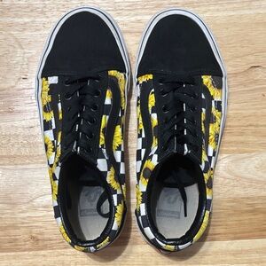 Black and Yellow Sunflower Checkered Vans